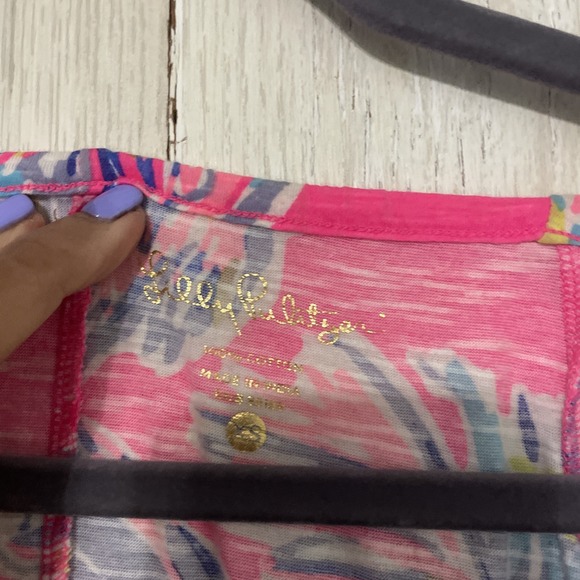 Lilly Pulitzer ALIA BEACH COVER UP Cotton Dress, Flamingo Pink Nice Stems XS K14 - Picture 4 of 9